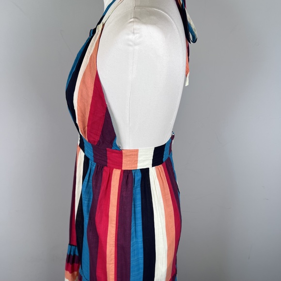 LUXXEL, Striped Colorful Maxi Dress, Halter Neck, Low Back, Small - Picture 6 of 12